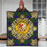 Adam Tartan Crest Premium Quilt - Gold Thistle Style
